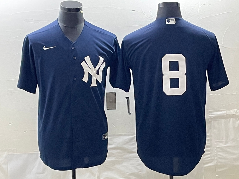 Men's New York Yankees Yogi Berra #8 Navy Name Jersey